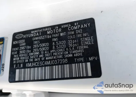 2021 Genesis Gv80 3.5T Awd Advanced из США, поврежденный, VIN KMUHCESC4MU037398